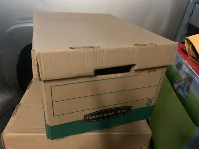 3 Bankers Boxes for File. 12” wide X 16” long and 10” high. All 3 for $12.