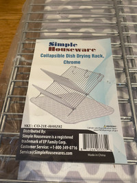 SimpleHouseware Collapsible Dish Drying Rack w/ Dish Mat, Chrome