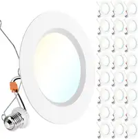 24-pack of Sunco Lighting 6in LED 17W/120W recessed pot lights