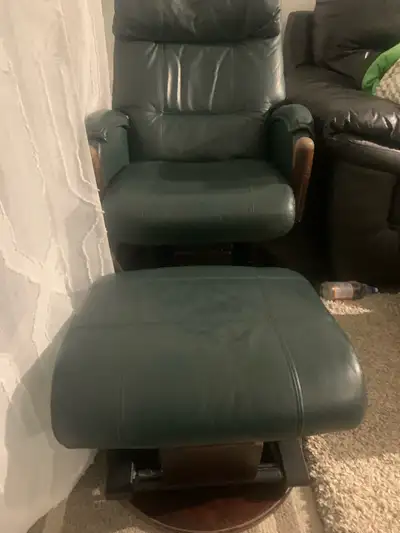 Leather Glider Rocker with Ottoman, View more