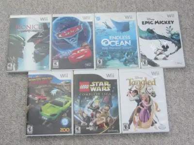 A Variety of Nintendo Wii games are available as follows: 1) Bionicle Heroes game. Asking $20.00. 2)...