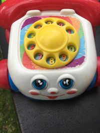 1961 Vintage Fisher Price Chatter Rotary Dial Telephone Pull Toy