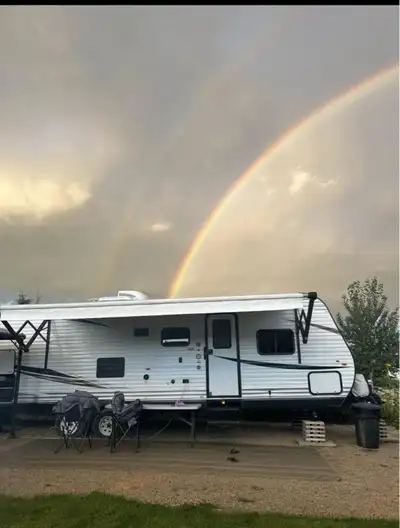 2019 jayco jayflight situated on seasonal lot. Comes with gazebo, wood shed, utility shed. And golf...