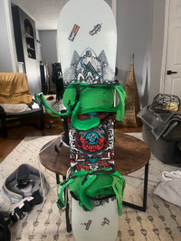 Snowboard pkg (board boots helmet)