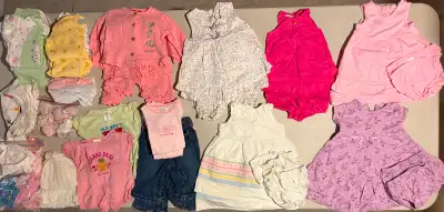 Twin Girls Newborn–6 Months Clothing Bundle – Matching Outfits, View more