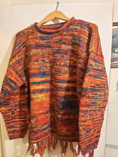 Queens colors Yeti hand knitted made in Nepal thick sweater, View more