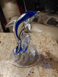 FIRST $55 ~ 2 Crystal d'Arques Dolphin On A Wave Made In France