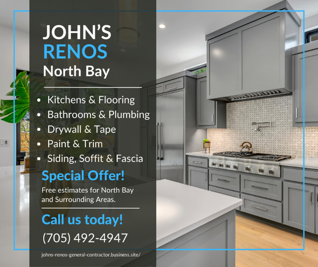 Home Renovations Specialist in North Bay | John's Renos! in Renovations, General Contracting & Handyman in North Bay - Image 2