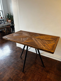 DIY handmade modern reclaimed wood table