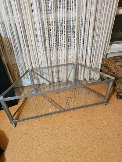 Glass & Metal TV/Entertainment Stand, View more