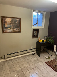 Room for rent in two bedroom basement apartment