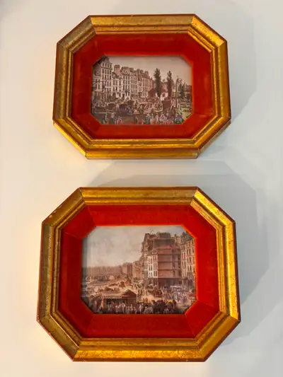 Gold framed small vintage wall art (2), View more