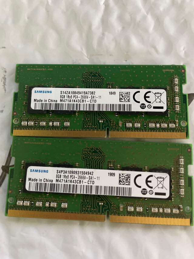 Samsung DDR4 - 16GB - 2x8GB - Laptop Memory Portable Memoire  dans Composants de système  à Longueuil/Rive Sud