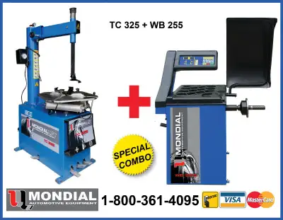 Tire machine 1-800-361-4095 ** MONDIAL TC-325 Balancer WB-255 TC-325 Swing arm Tire changer with Bea...