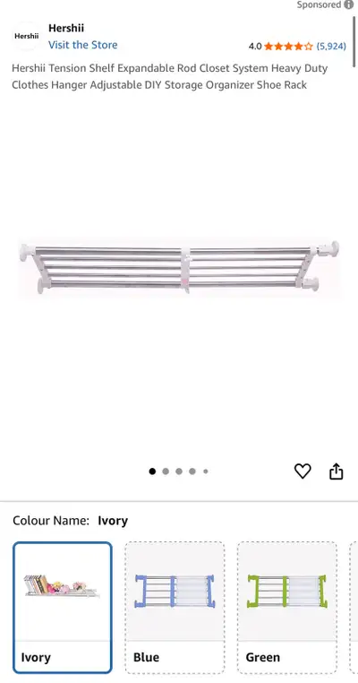 Adjustable Closet Storage Organizer, View more