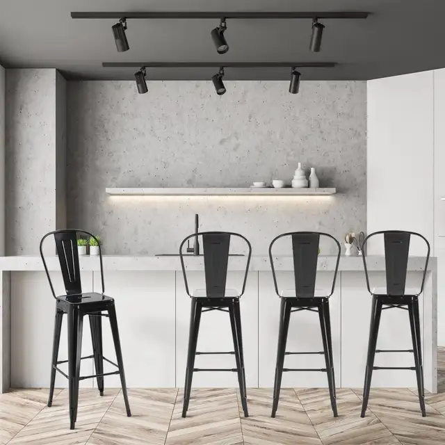 Metal Bar Stool Kitchen Industrial Breakfast Bistro Cafe  in Chairs & Recliners in Markham / York Region - Image 4