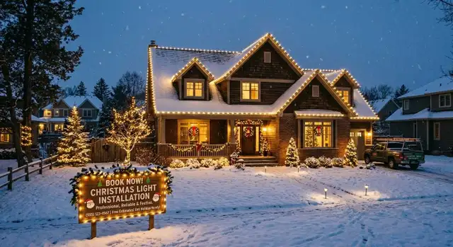 Christmas light installation 
