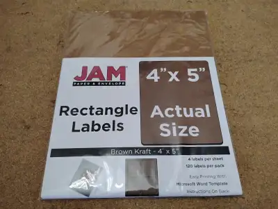 Étiquettes 4"x5" Labels 4 x 5 Brown Kraft 120-Pack, View more