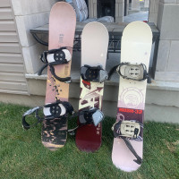 Three or one snowboards 