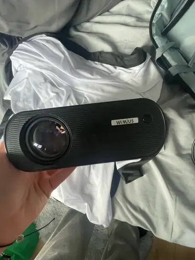 Projecteur de qualité wimius avec sac de transport, écran blanc et câble d’alimentation