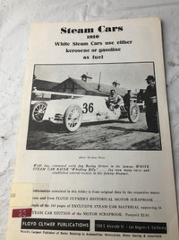 VINTAGE 1910 WHITE STEAM CARS FULL LINE 14 PAGE BROCHURE #A0791