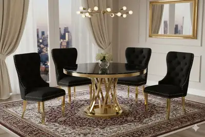 Brand New Black and Gold Dining Set, View more