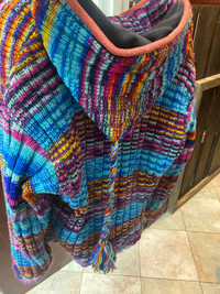 100% wool knit zipper jacket with braided hood! 
