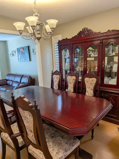 Dining Room Set - 6 chairs, table, and hutch, View more
