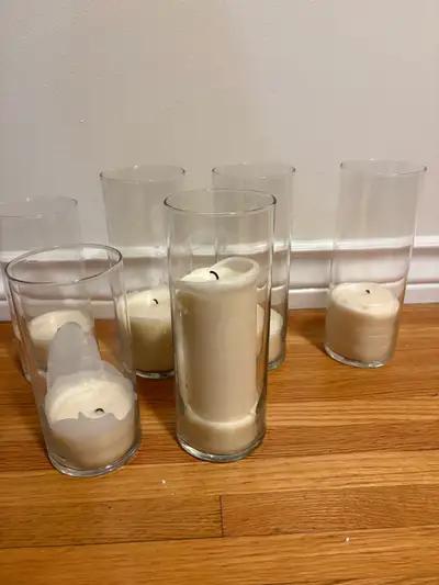 Pillar Vases with Candles, View more