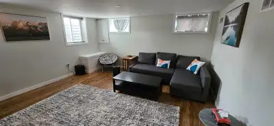 We have a basement unit with a separate entrance available for short-term rent. It has a full kitche...