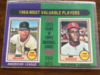 1975 opc baseball 1968 MVP 206 off center