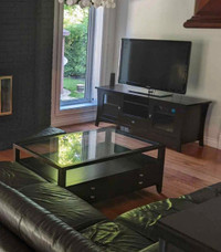 Solid wood Table and TV Stand (Set)