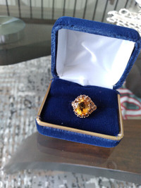YELLOW TOPAZ VERY OLD RING