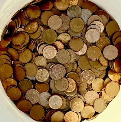 8250 Canadian copper penny coins 1996-1965, View more