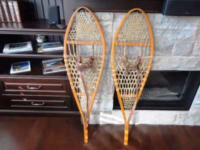 Selling a Pair of Canadian Made Huron/Algonquin Style Snowshoes With Leather Bindings Included that...