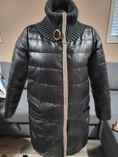 Real leather puffer  jacket size S-M, View more