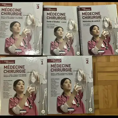 Lots de livres soins infirmiers médecine chirurgie à vendre pour 70$. Code utilisé mais livres comme...