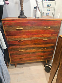 Acacia chest of drawers, large in solid wood