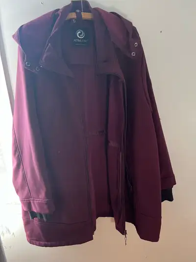 Active zone women’s burgundy jacket 4X, View more