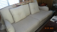 Sofa,  white,  studded, 2 cushion,clean,stylish