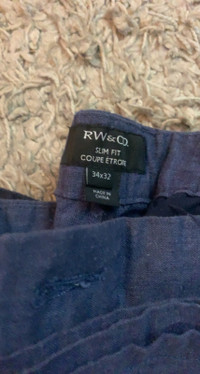 Pantalon neuf (34x32) en lin de marque RW&co