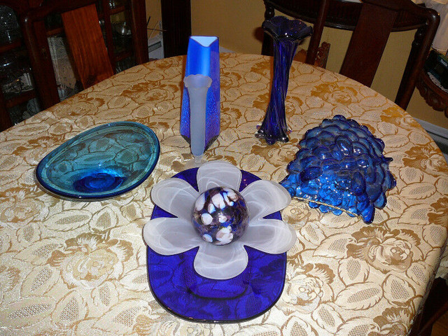 Superbe ensemble d'accessoires/décoration style Murano, saphir dans Autre  à Ville de Montréal - Image 3