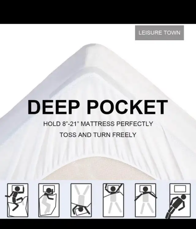 LEISURE TOWN Queen Mattress Pad Cover Cooling Mattress Topper Co in Bedding in Hamilton - Image 4