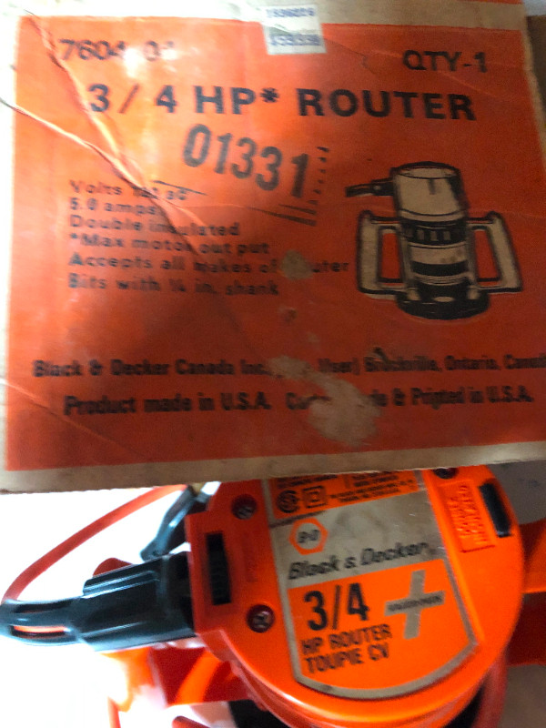 Black & Decker 3/4 HP Router with table in Power Tools in Quesnel - Image 2
