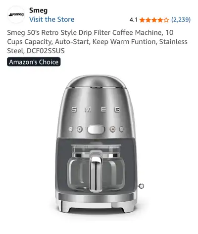 Smeg Drip Coffee Machine , View more