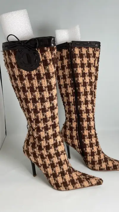 fun fabrics, stiletto high heel boots, View more