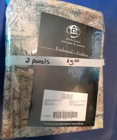 This is for 2 Brand New Never used Curtain Panels "Coliseum". 65x84 size. Vintage from SEARS Whole H...
