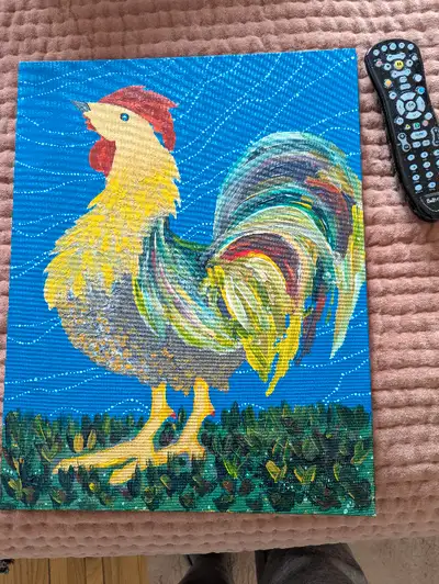 Colorful rooster painting, View more