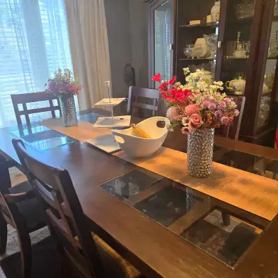 Dining Room Table and Chairs with wall units , View more