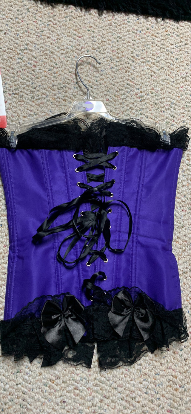  Purple &amp; black satin &amp; lace  corsett in Other in Edmonton - Image 3